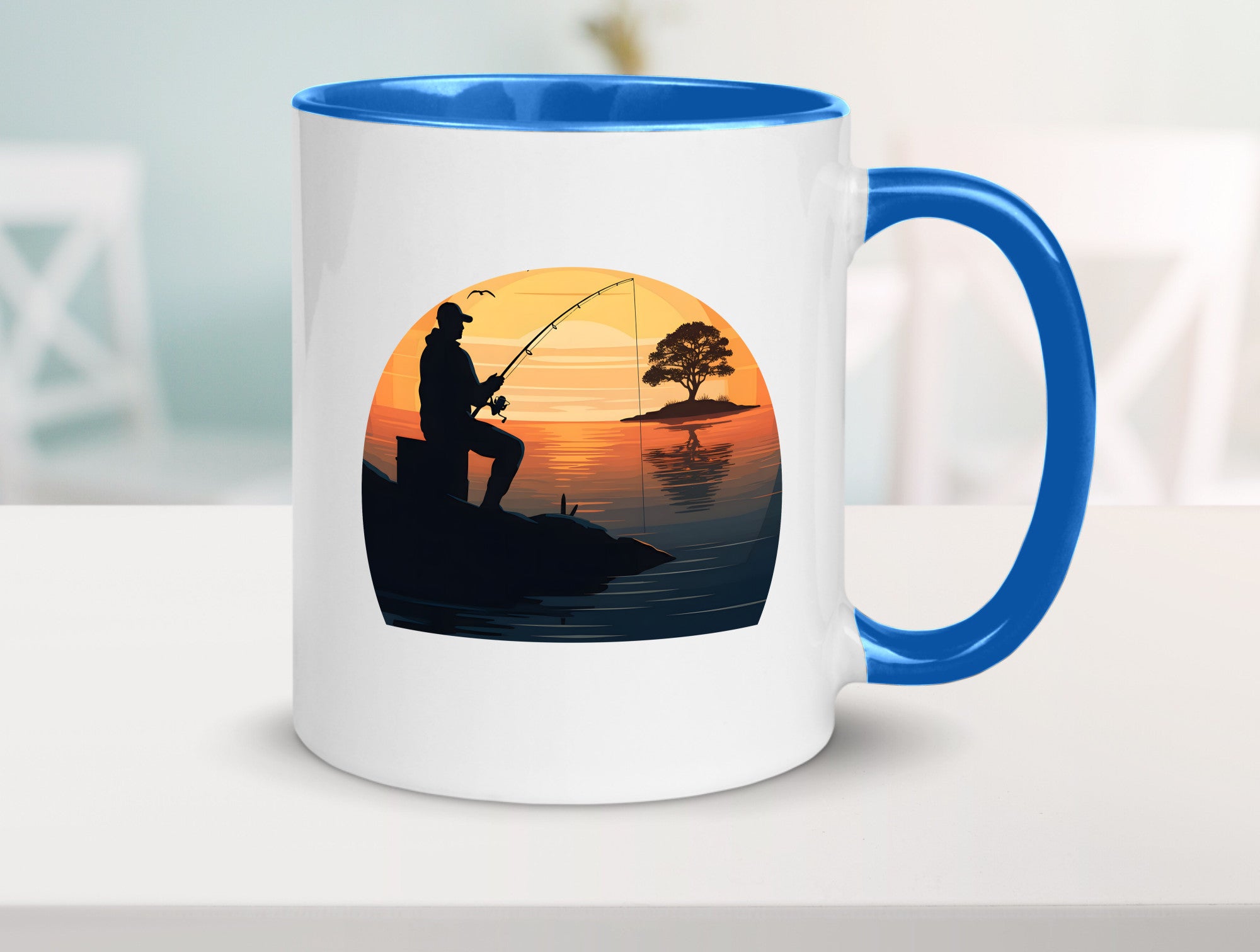 Angler | Sonnenuntergang Fischer Fische Angeln v2 Geschenk Humor Geschenkidee