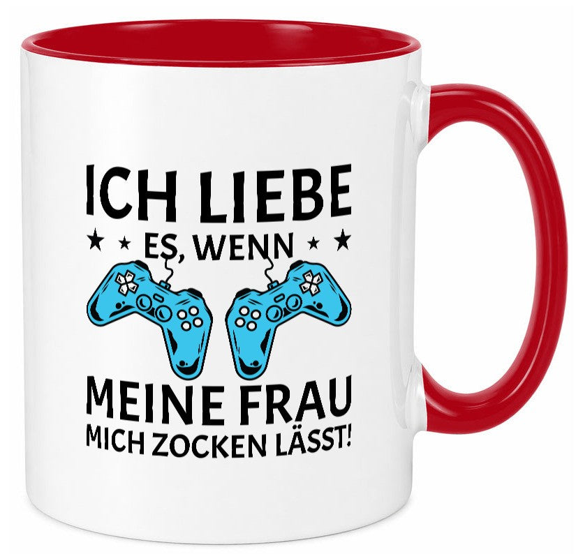 Ich liebe es zu zocken | Controller Sterne lustiger Spruch Geschenk Humor Tasse