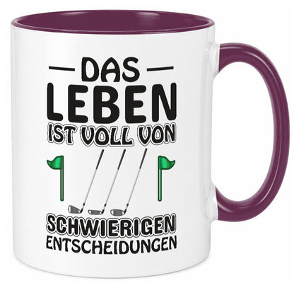 Schwierige Entscheidungen | Golfer Tasse Golf Spieler Geschenkidee Humor