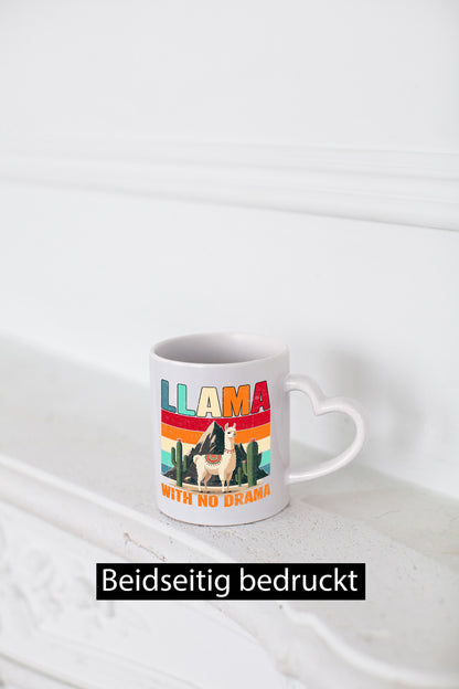 Llama with no Drama | Lama Geschenk Humor Geschenkidee lustiger Spruch Tasse