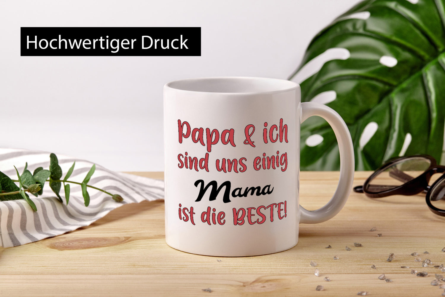 Papa &amp; ich sind uns einig | Mama ist die Beste Geschenkidee Familie Humor Tasse