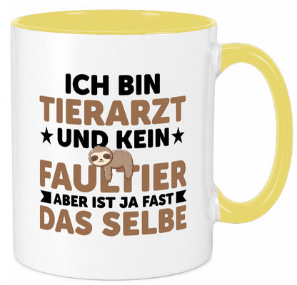 Ich bin kein Faultier: Tierarzt | Tiermedizin Mediziner v2 lustiger Spruch Tasse