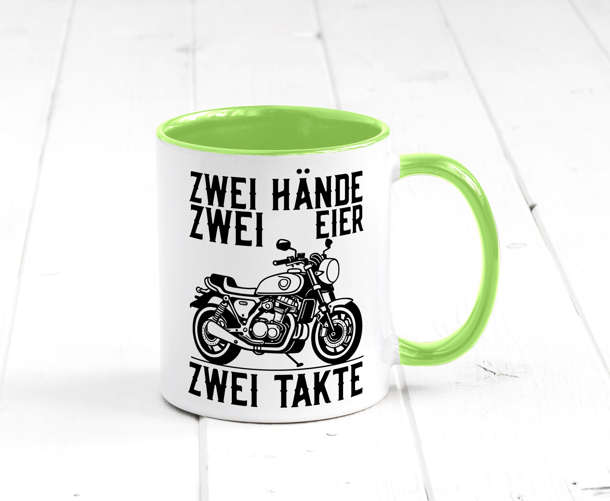 Zwei Hände | Zweitaktmotor Motorrad Moped Biker Geschenkidee Humor Tasse