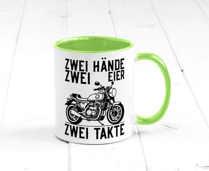 Zwei Hände | Zweitaktmotor Motorrad Moped Biker Geschenkidee Humor Tasse