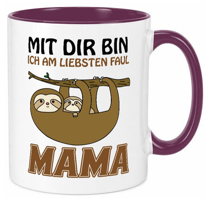 Faultiermama lustig Familie Geschenkidee Geschenk Tasse