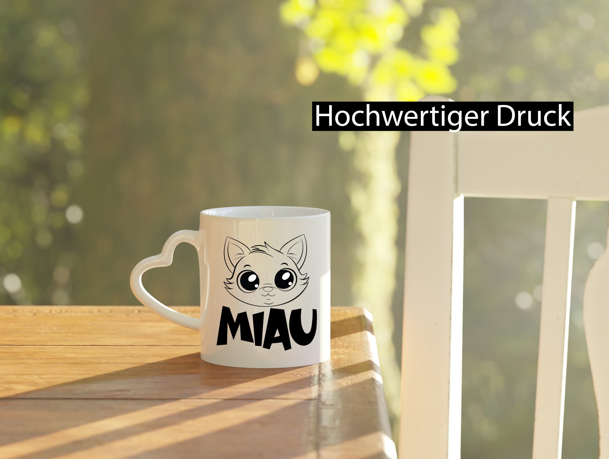 Miau | Katze Geschenkidee Tierliebhaber Humor Tasse