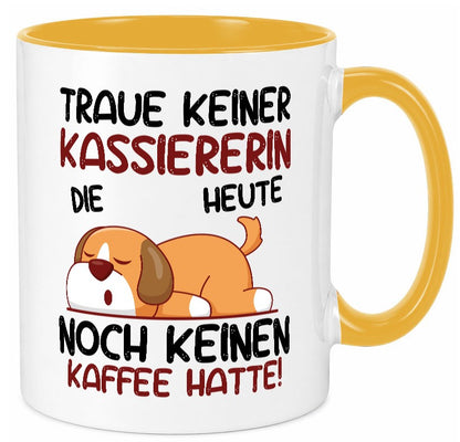 Traue keiner Kassiererin Geschenkidee Humor Tasse