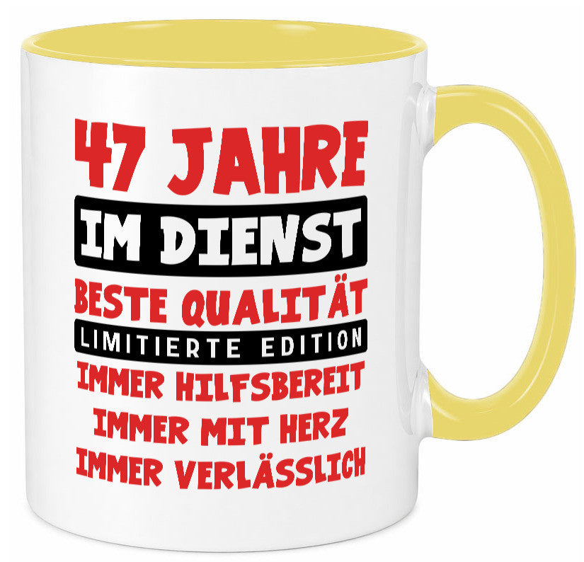 47 Jahre im Dienst | Jubiläum Arbeit v9 Humor Kollegen Büro Geschenkidee Tasse