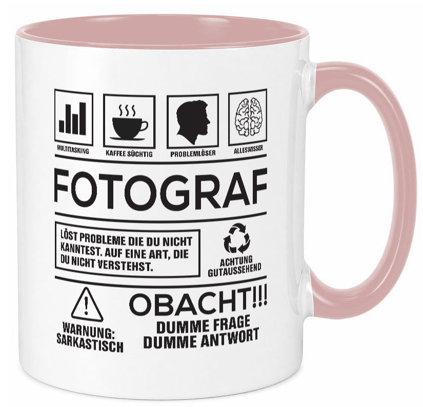Achtung Probleme Fotograf | Fotografie Kamera Geschenkidee Humor Tasse