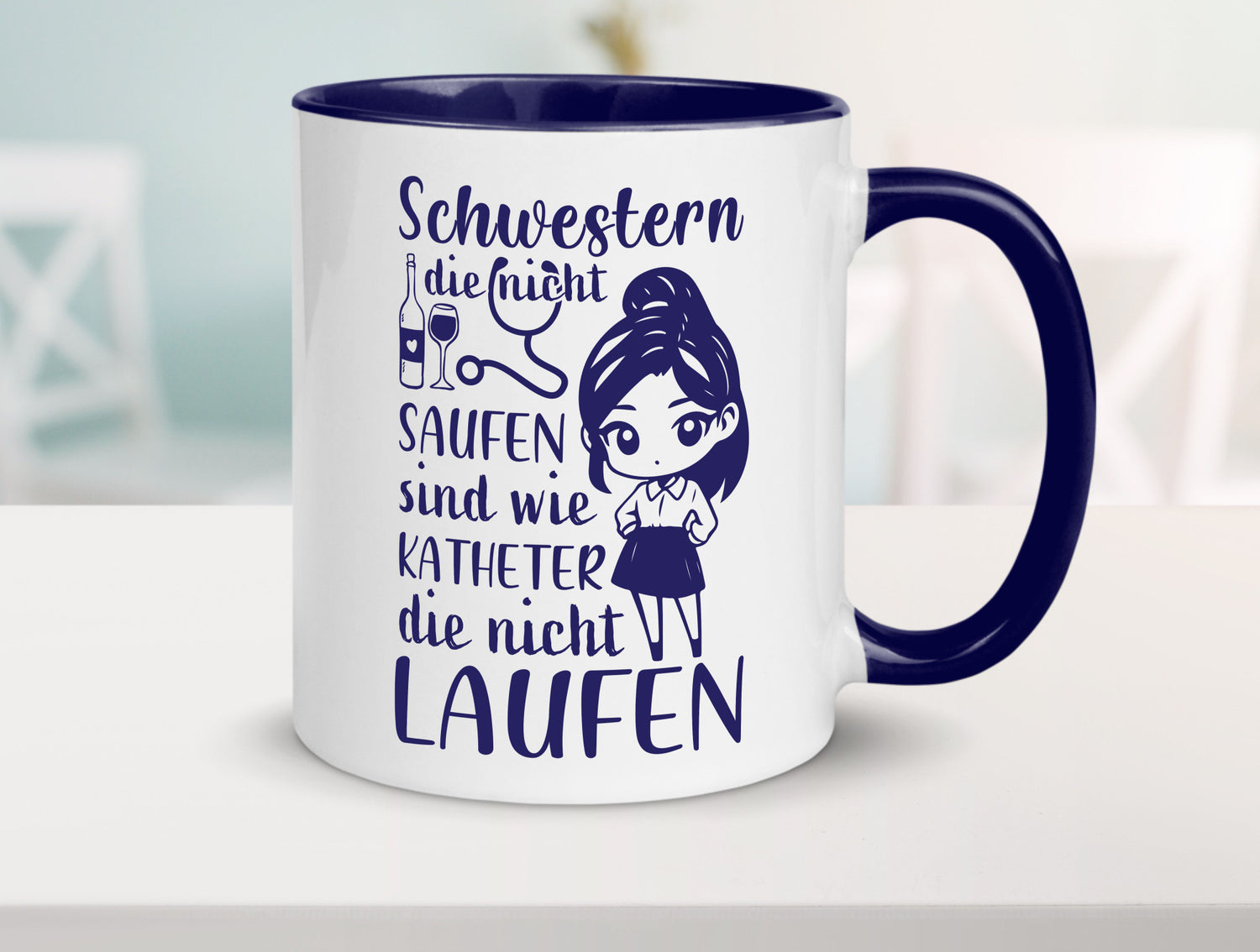 Schwestern die nicht saufen | Krankenschwester Alkolhol Geschenkidee Humor Tasse
