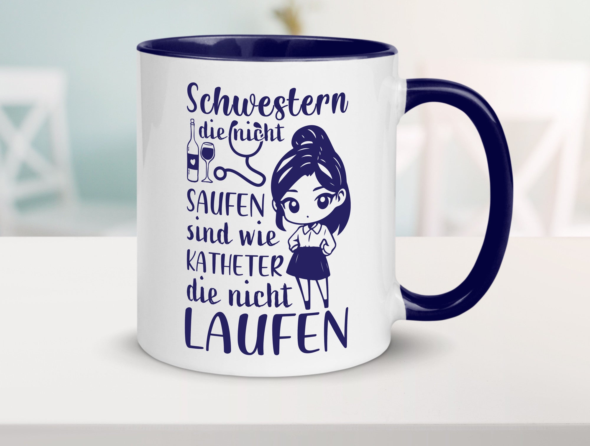 Schwestern die nicht saufen | Krankenschwester Alkolhol Geschenkidee Humor Tasse