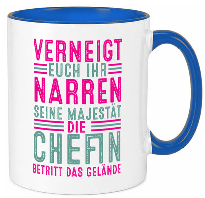 Verneigt euch: Chefin | Führungskraft Vorgesetzte v2 Humor Arbeit Kollegen Büro Tasse