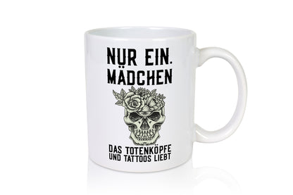 Mädchen |Tattoos und Totenköpfe | Tätowieren Rockabilly Humor Geschenkidee Tasse