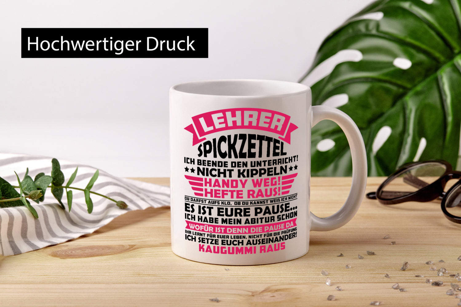 Lehrer Spickzettel | Beruf Tasse lustiger Spruch vl8 Geschenkidee Arbeit
