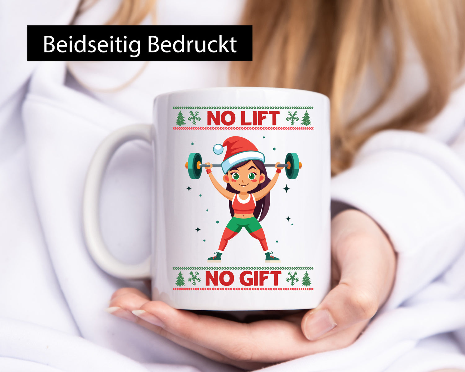 No Lift Gift | Ugly Christmas Santa Woman lustiger Spruch Geschenk Familie