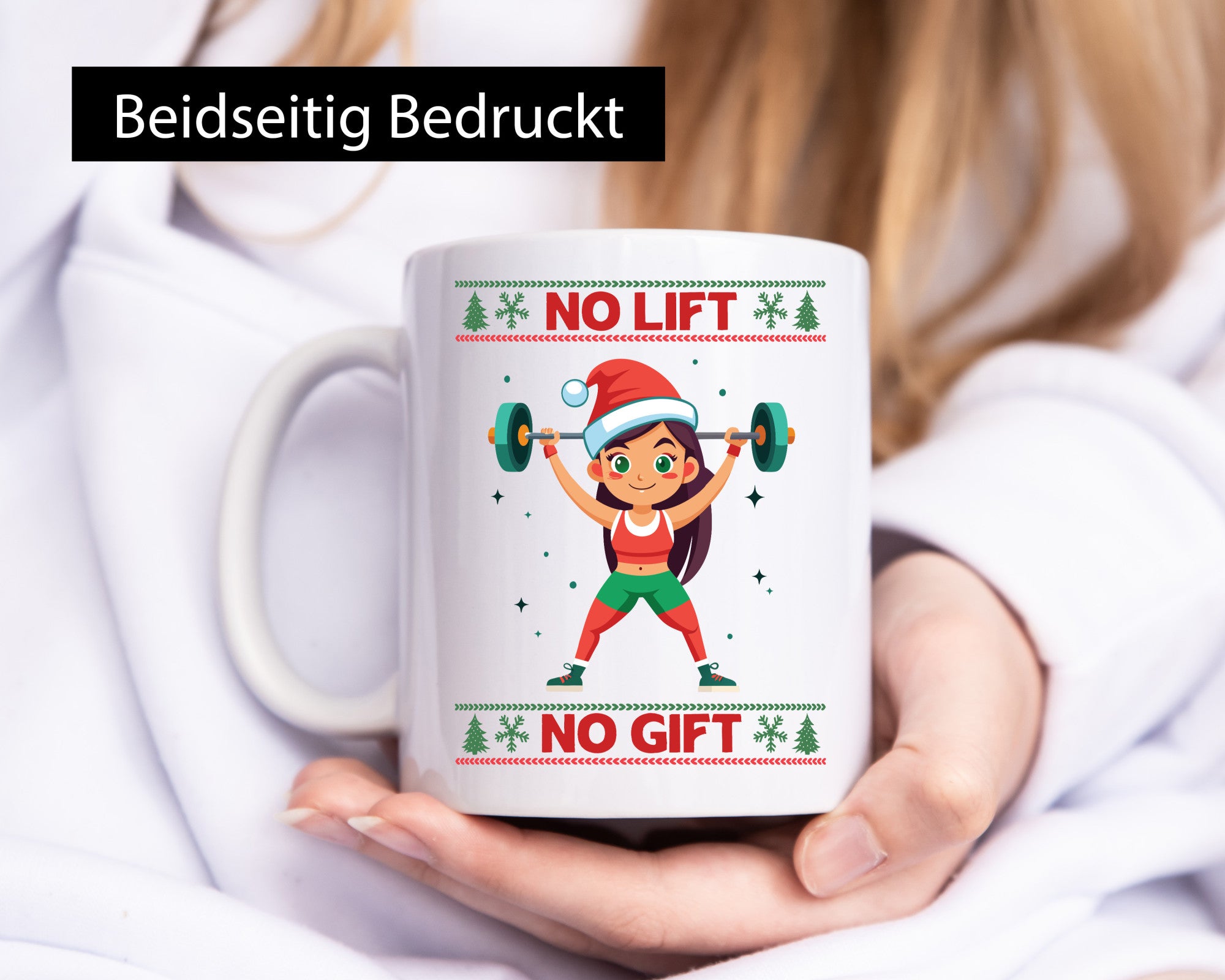No Lift Gift | Ugly Christmas Santa Woman lustiger Spruch Geschenk Familie