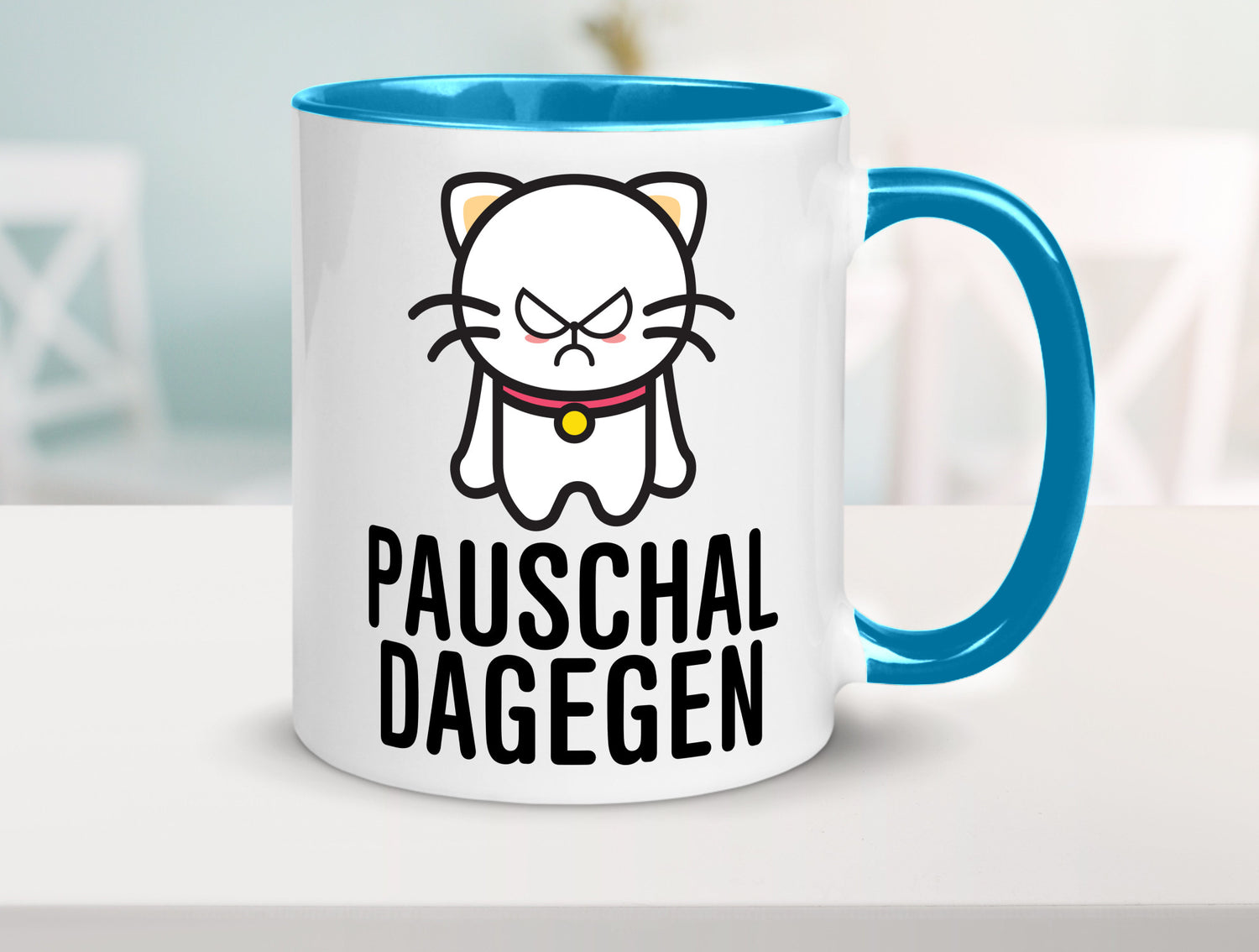 Pauschal dagegen | Katze Wut Geschenk Tierliebhaber Humor lustiger Spruch Tasse