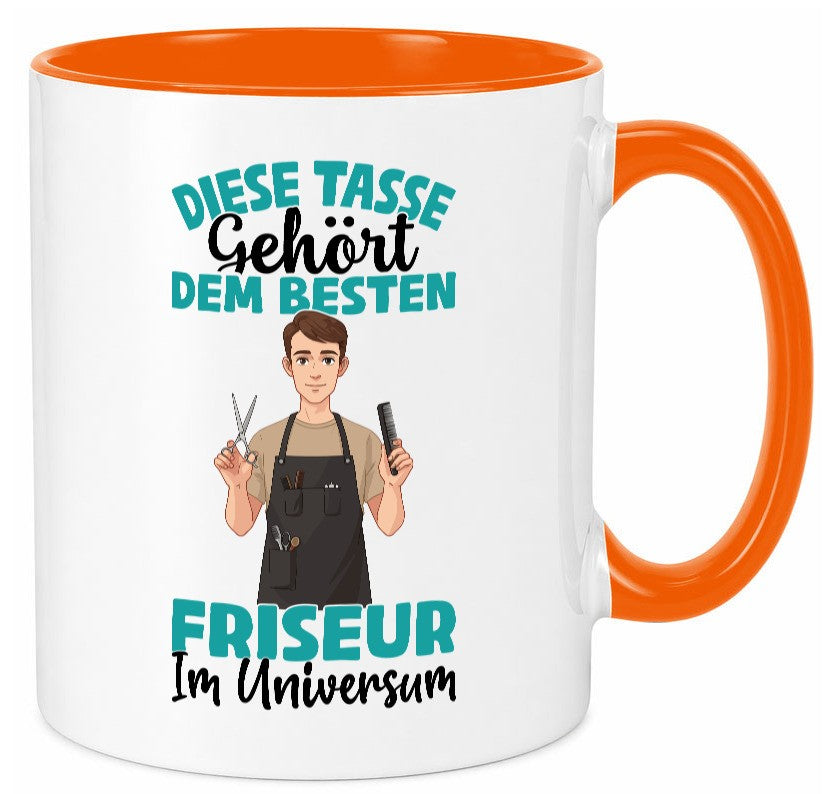 Im Universum: Friseur | Frisör lustiger Spruch Geschenk Humor Geschenkidee Tasse