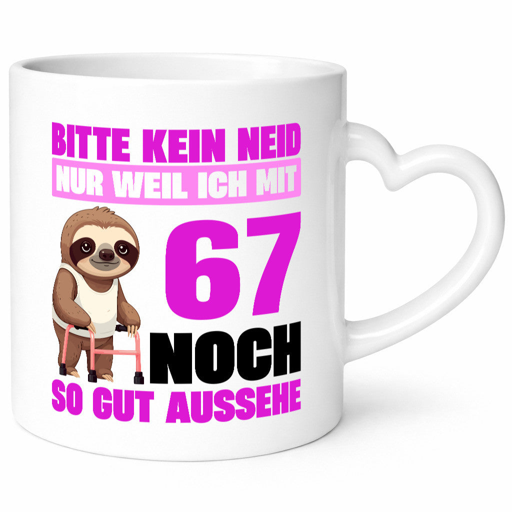 67. Geburtstag | Bitte kein neid Faultier 67 Jahre v2 lustiger Spruch Geschenk
