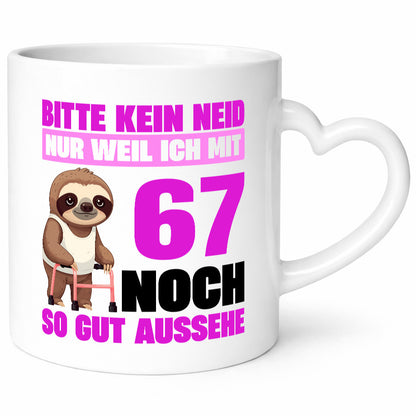 67. Geburtstag | Bitte kein neid Faultier 67 Jahre v2 lustiger Spruch Geschenk