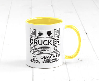 Achtung Probleme Drucker | Druckerei Print Medien Humor Geschenkidee Tasse