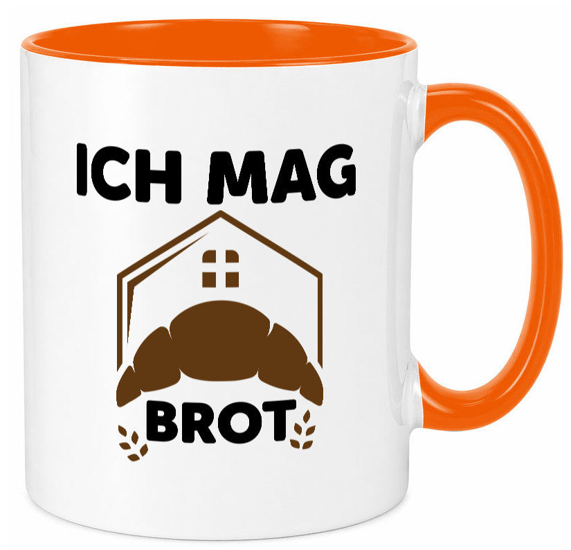 Ich mag Brot | Bäcker backen lustiger Spruch Geschenk Humor Geschenkidee Tasse