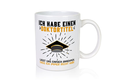 Ich habe einen Doktortitel | Beachlor Abschluss Geschenkidee Humor Tasse
