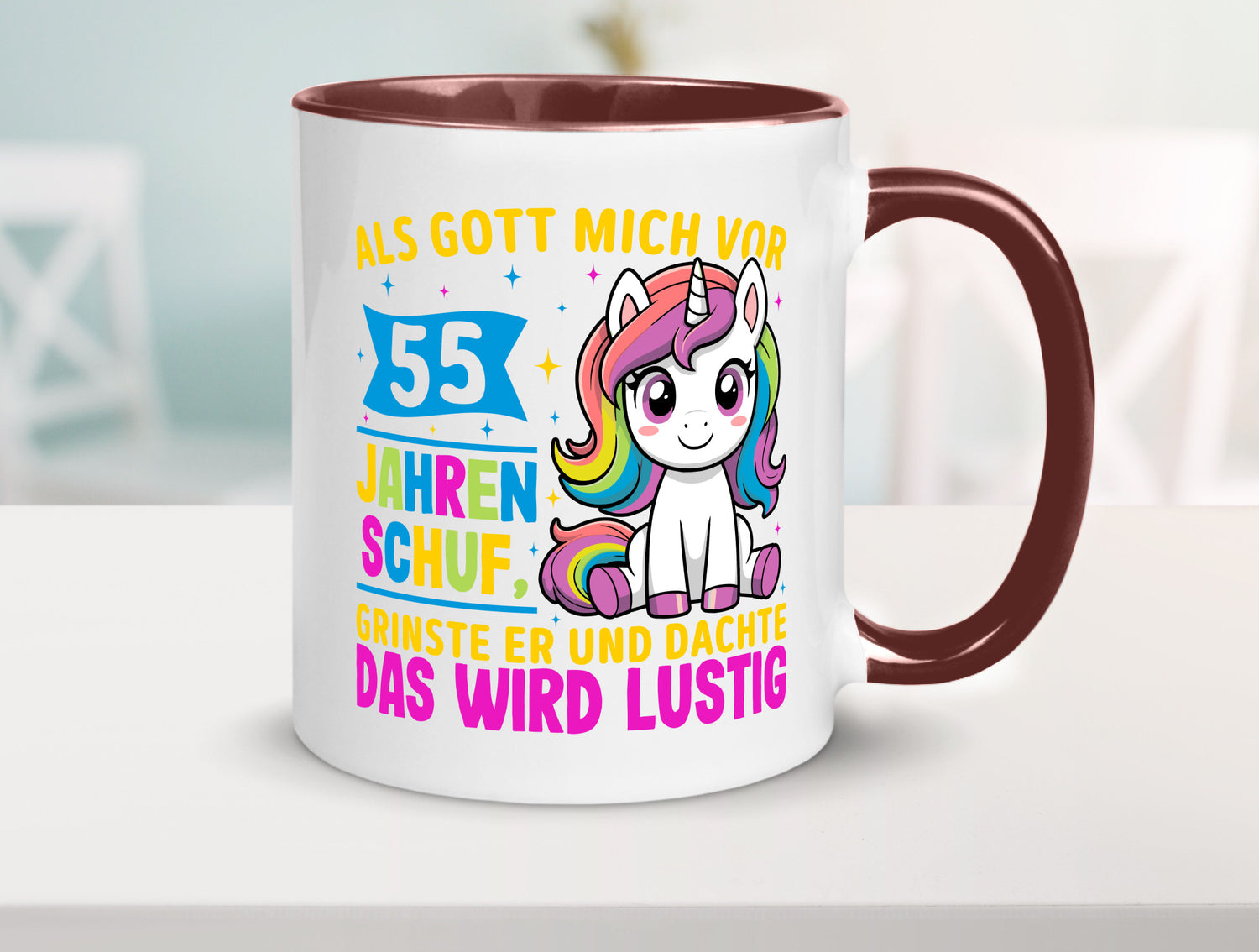 55. Geburtstag | Als Gott mich schuf 40 Jahre v2 lustiger Spruch Geschenk