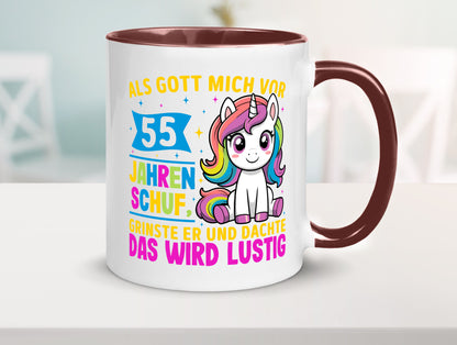 55. Geburtstag | Als Gott mich schuf 40 Jahre v2 lustiger Spruch Geschenk