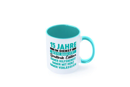 15 Jahre im Dienst | Jubiläum Arbeit v5 lustig Kollegen Büro Geschenk Tasse