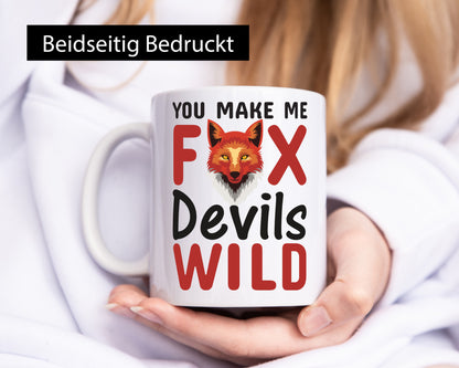 Denglisch | Englisch Spruch Fox Devils Wild v2 Humor Geschenkidee Tasse