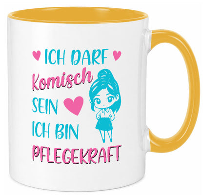 Ich darf komisch sein | Pflegekraft Geschenkidee Humor Tasse
