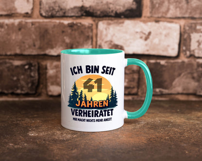 Ich bin Verheiratet | 41. Hochzeitstag Ehepaar v2 Geschenkidee Humor Tasse