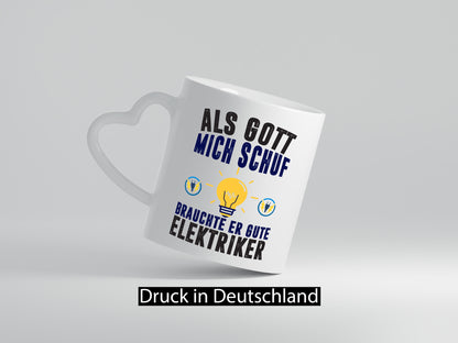 Als mich Gott schuf | Elektriker Arbeit Humor Kollegen Büro Geschenkidee Tasse