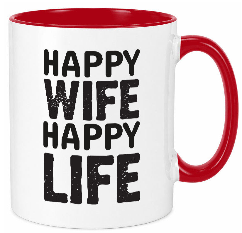 Happy Wife | Ehemann Tasse Ehefrau Humor Statement Geschenkidee