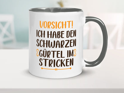 Schwarzen Gürtel im Stricken | Stricknadel lustiger Spruch Geschenk Humor