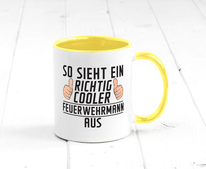 Richtig Cooler Feuerwehrmann | Feuerwehr Geschenkidee Humor Tasse