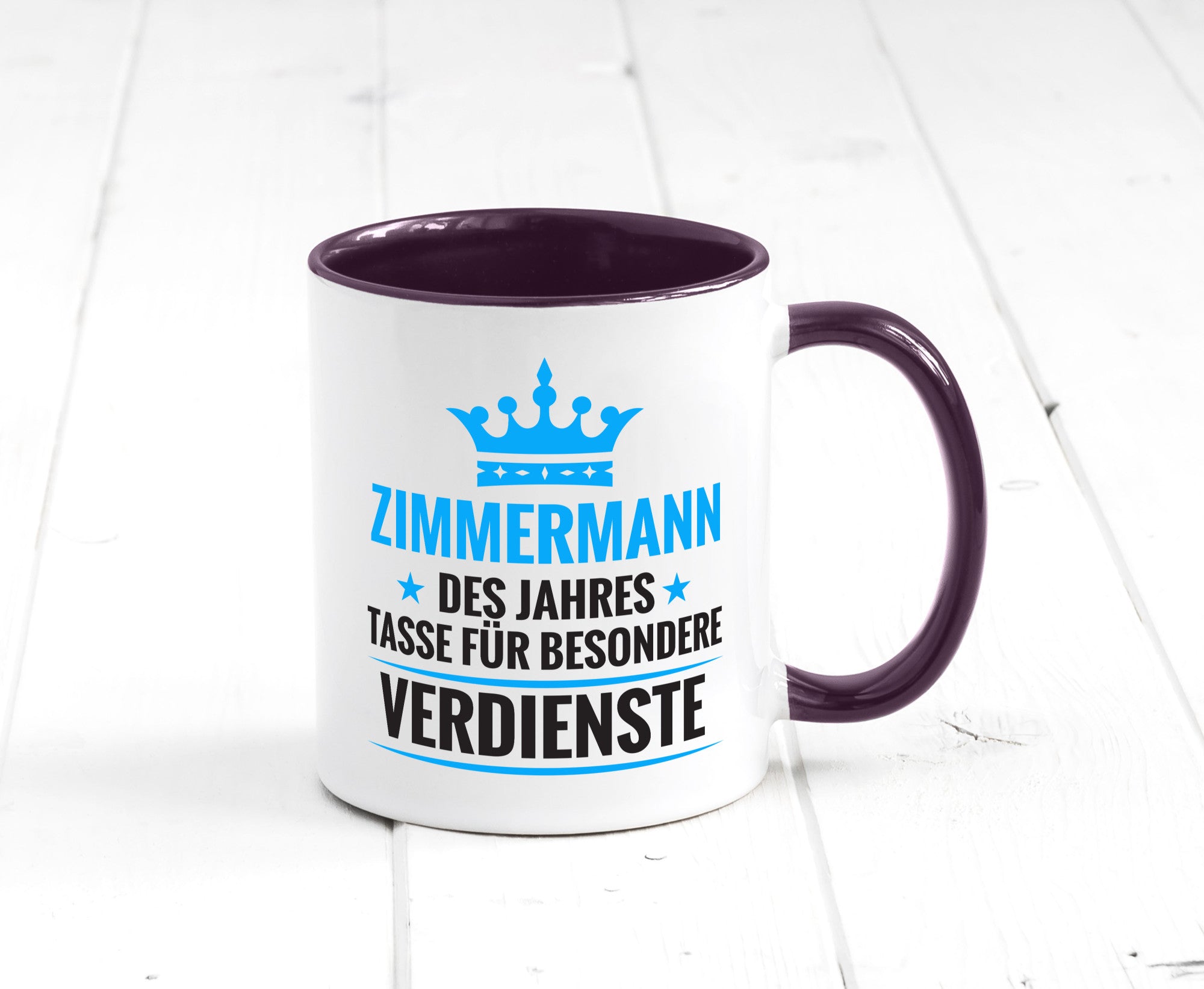 Besonderer Verdienst:Zimmermann | Handwerker Holzbau Humor Geschenkidee Tasse