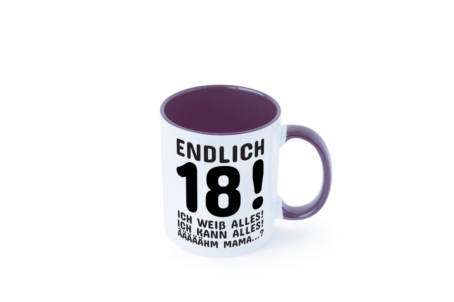 Endlich 18 | Geburtstag Tasse volljährig Erwachsen lustig Geschenkidee Geschenk