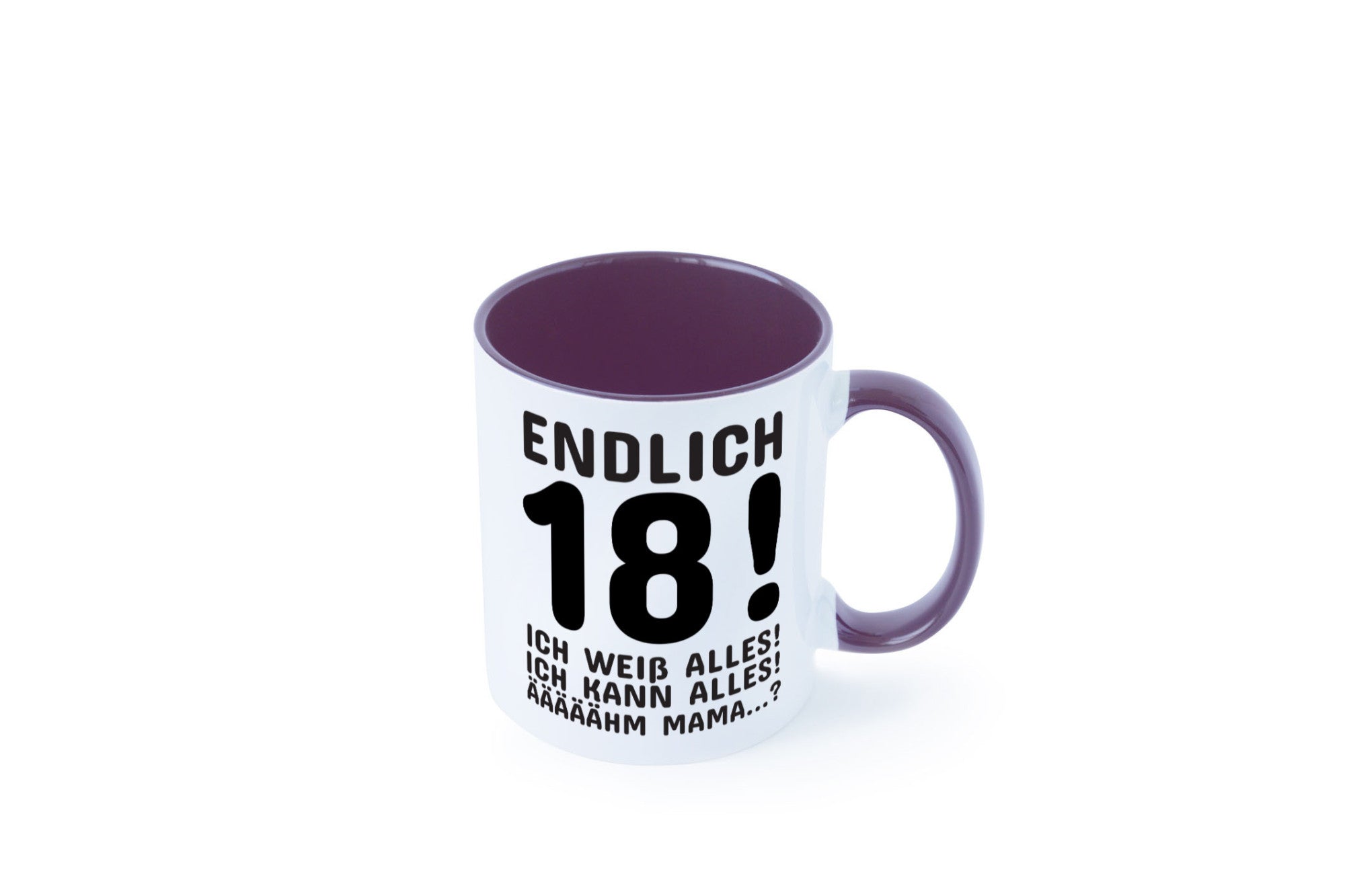 Endlich 18 | Geburtstag Tasse volljährig Erwachsen lustig Geschenkidee Geschenk