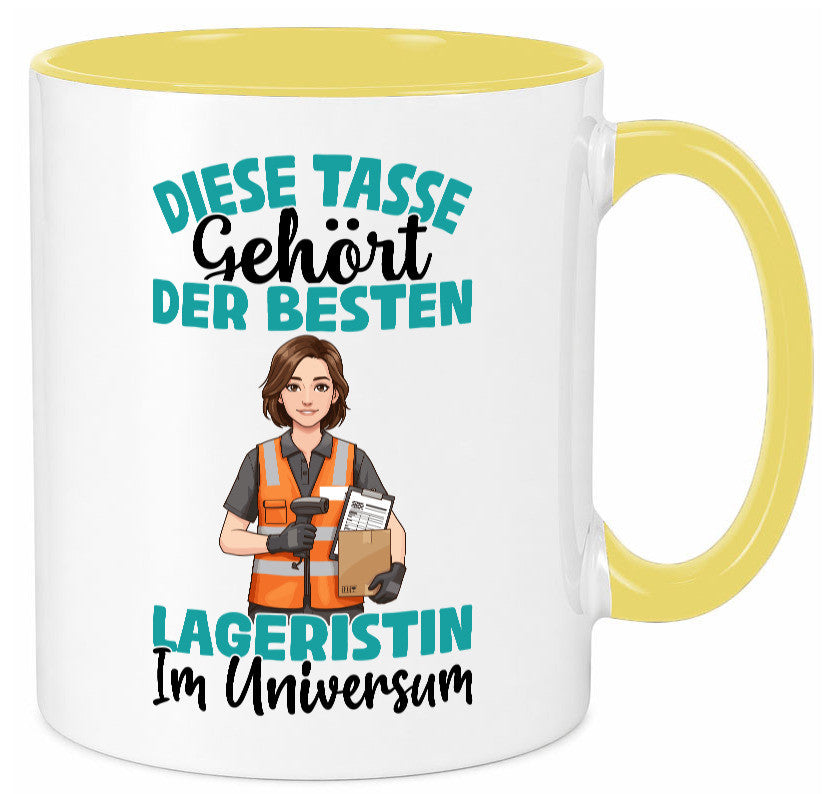 Im Universum: Lageristin | Beruf Lager Arbeiterin Humor Arbeit Kollegen Büro Tasse