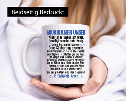Aquarianer Unser | Aquarium Tasse Fische Gebet Witz lustig Humor Geschenkidee