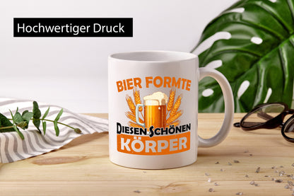 Bier förmte diesen Körper | bierliebhaber v2 Humor Geschenkidee Tasse
