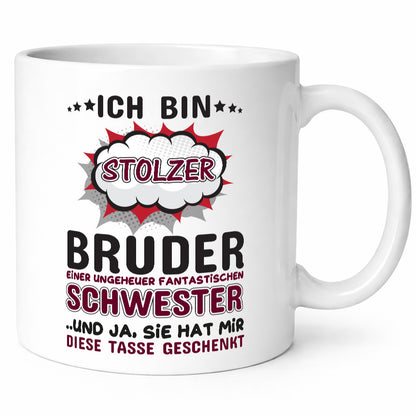 Stolzer Bruder | Tolle Schwester Geschwisterliebe Humor Geschenkidee Tasse