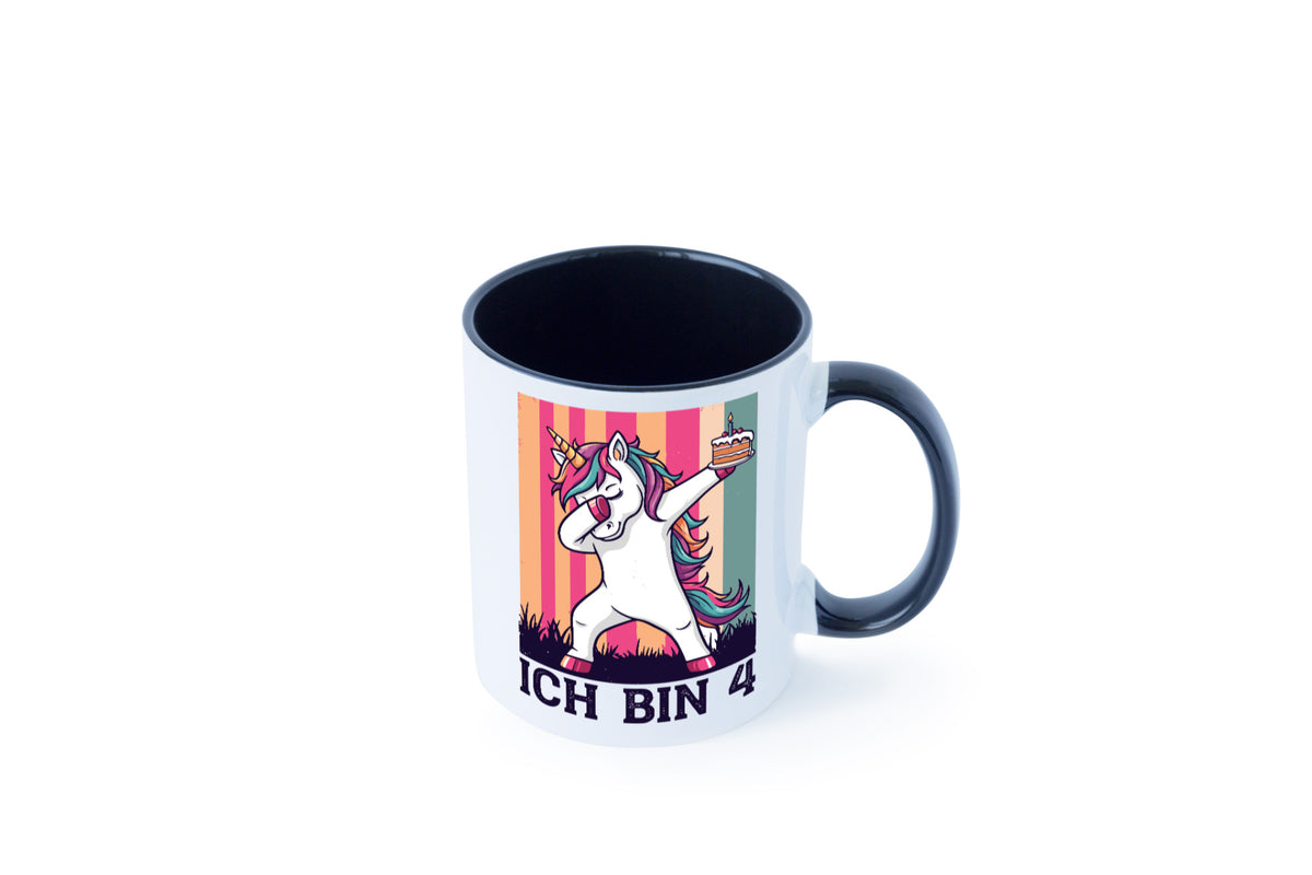 4 Geburtstag | Einhorn Damping Mädchen lustig Geschenkidee Geschenk Tasse