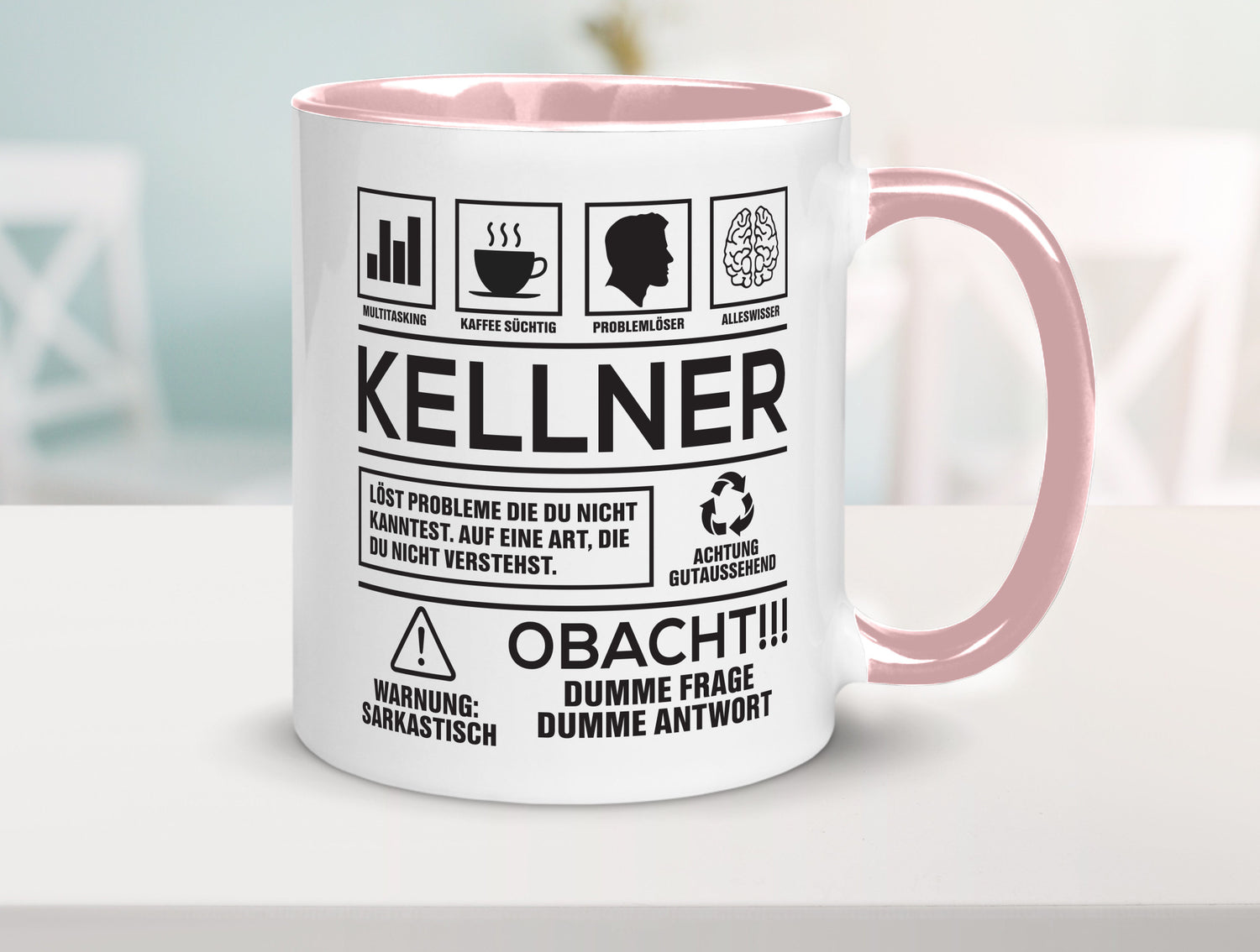 Achtung Probleme Kellner | kellnern Bedienung lustiger Spruch Geschenk Humor