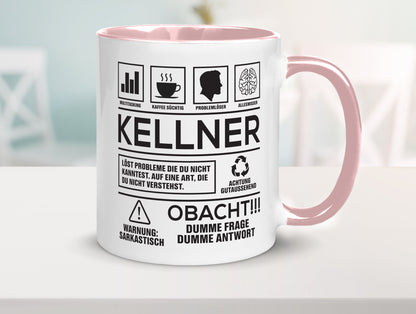 Achtung Probleme Kellner | kellnern Bedienung lustiger Spruch Geschenk Humor