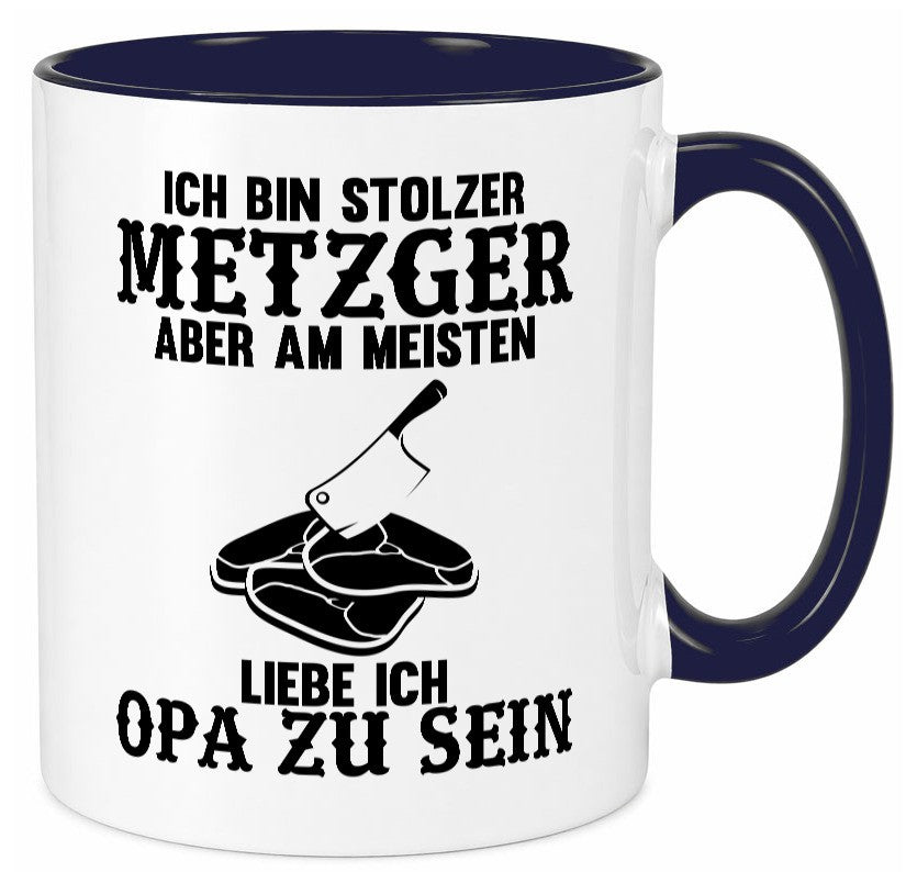 Stolzer Metzger, liebe es Opa zu sein | Fleisch Hackebeil lustiger Spruch Tasse
