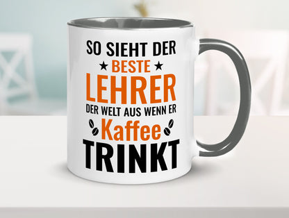 Kaffee trinkt: Lehrer | Schule Beruf Schüler Geschenk Arbeit Kollegen Büro