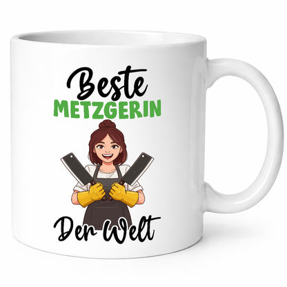 Beste Metzgerin | Fleischerin v2 lustig Humor Geschenkidee Geschenk Tasse